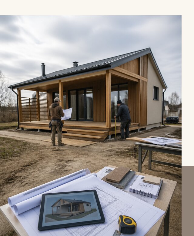 Проектирование домов 7 на 7 с террасой под ключ в Великом Новгороде